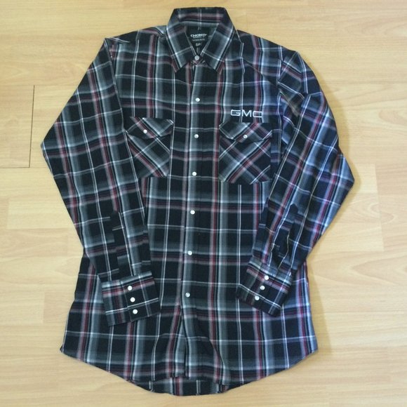 Choko Plaid Pearl Snap Shirt Chevy Trucks 40in GMC - Picture 2 of 7